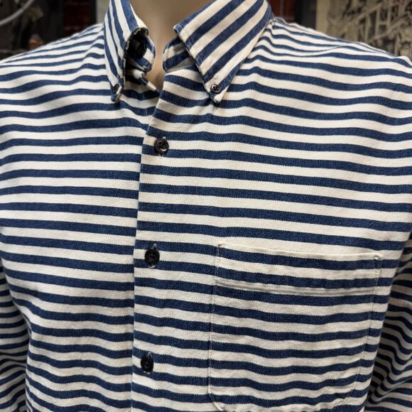 Naked and Famous striped fitted denim shirt size large - Picture 8 of 11